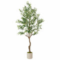 Albero d'ulivo artificiale in vaso 180 cm verde naturale
