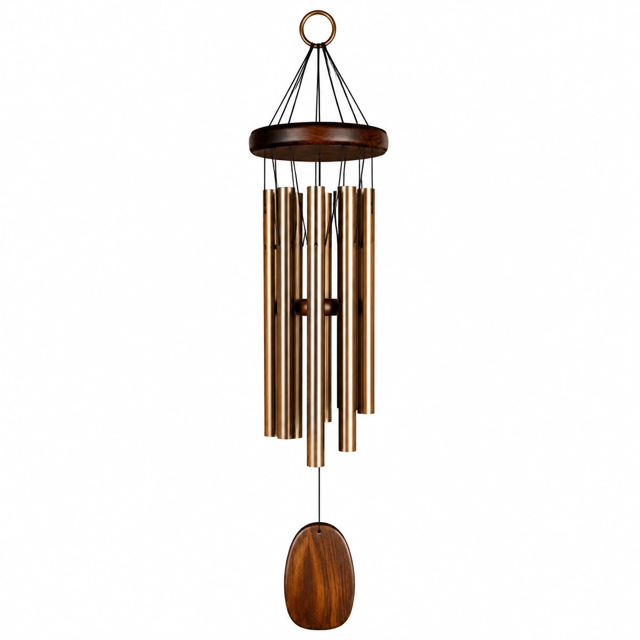 Campanelli Eolici in Ottone e Legno per Esterni