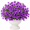 Pianta Artificiale Petunia Viola in Vaso Decorativo Bianco