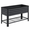 Fioriera rialzata in metallo grigio 100x40x80 cm per esterno
