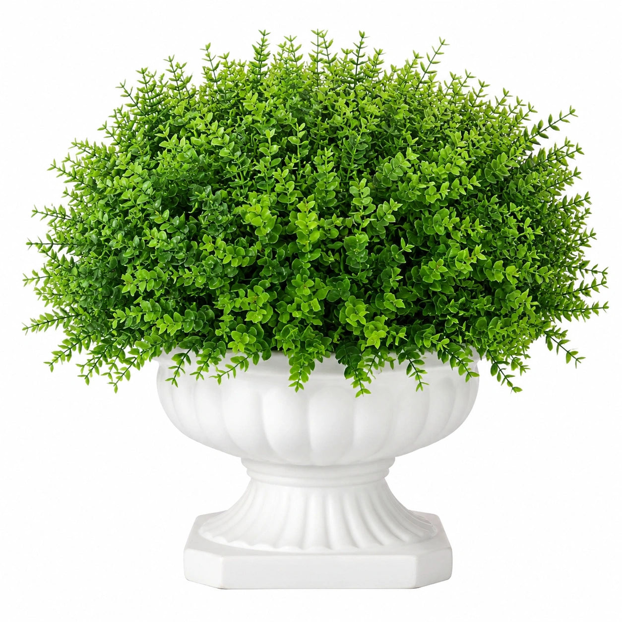 Pianta Artificiale Decorativa in Vaso Bianco 30 cm Verde